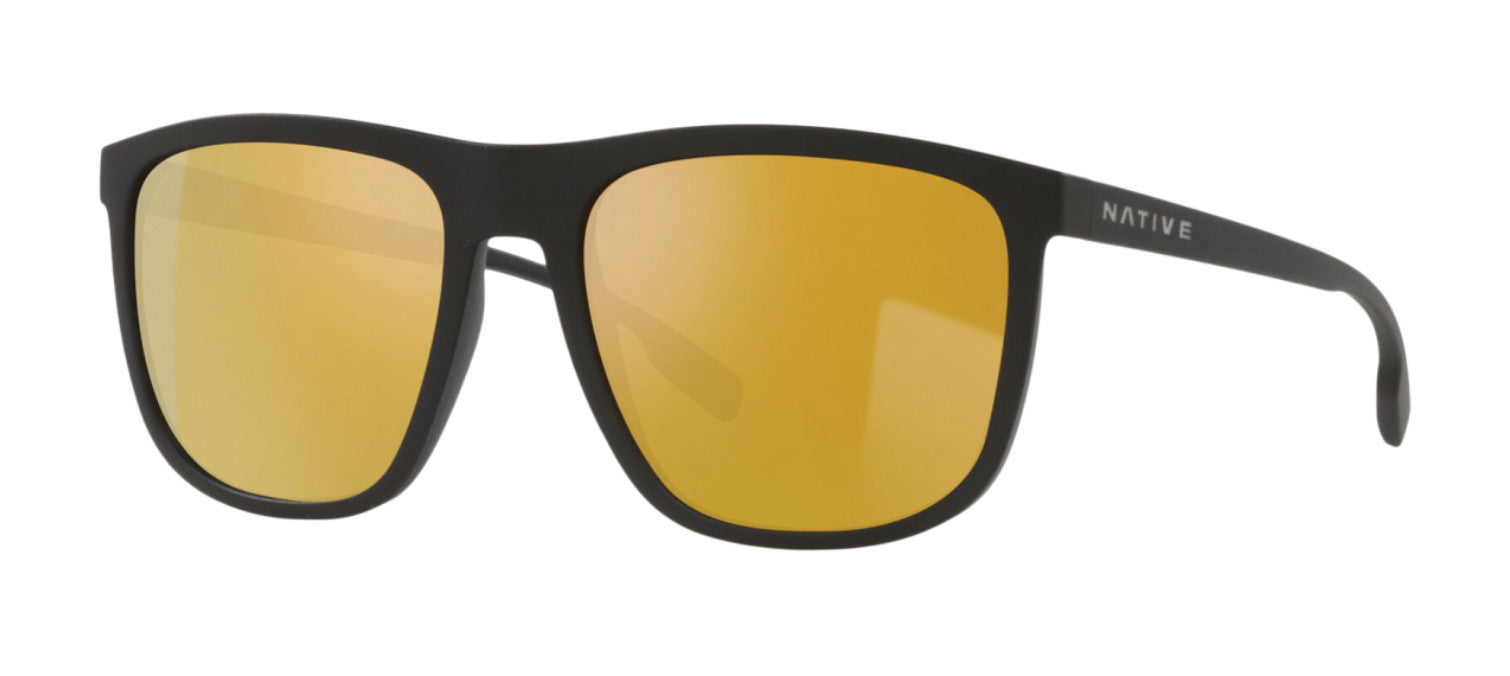 Native Eyewear Messa Matte Black Frame w/ Bronze Reflex Lens Sunglasses Polarized