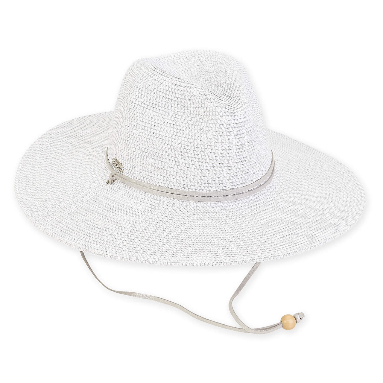 Sun 'N' Sand Jodie Metallic Pinched Floppy w/ Chin Strap 4" Brim