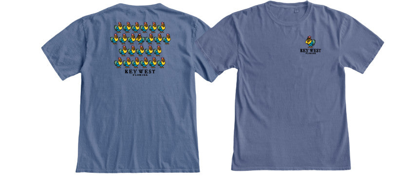 Shaddow and Fish Mr Fear Rooster Tee SS Blue