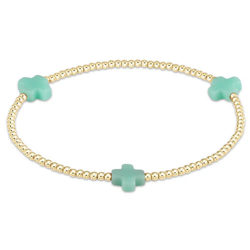 Egirl Signature Small Cross Gold Pattern 2mm FW'24 Bead Bracelet