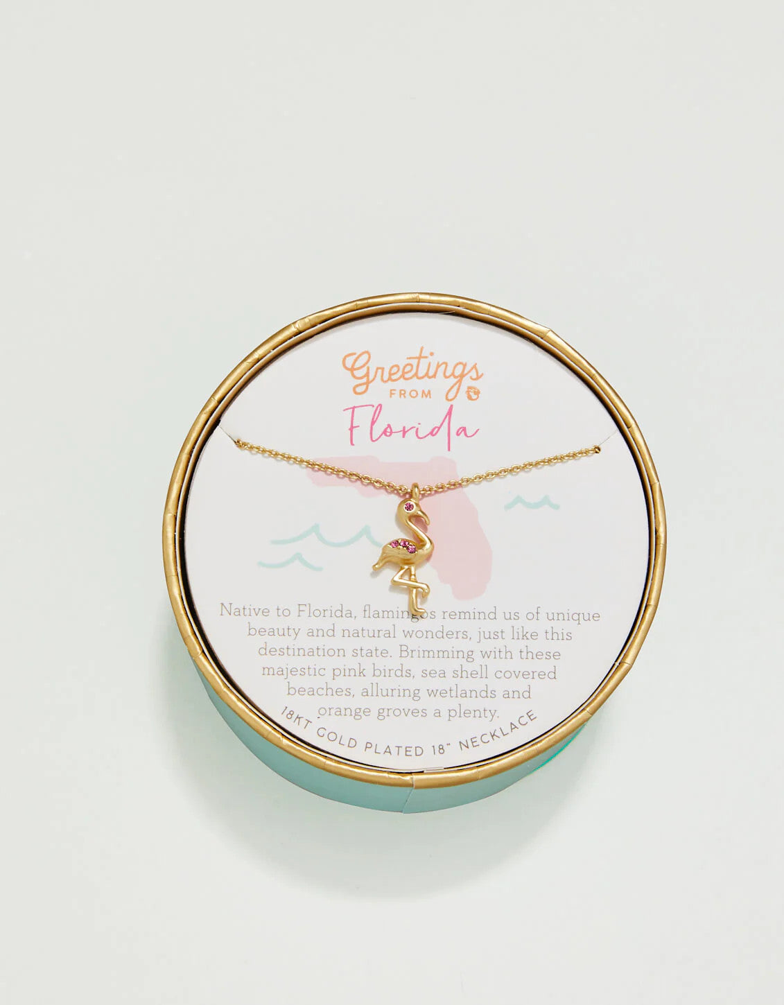 Spartina Florida Flamingo Sea La Vie Necklace Gold