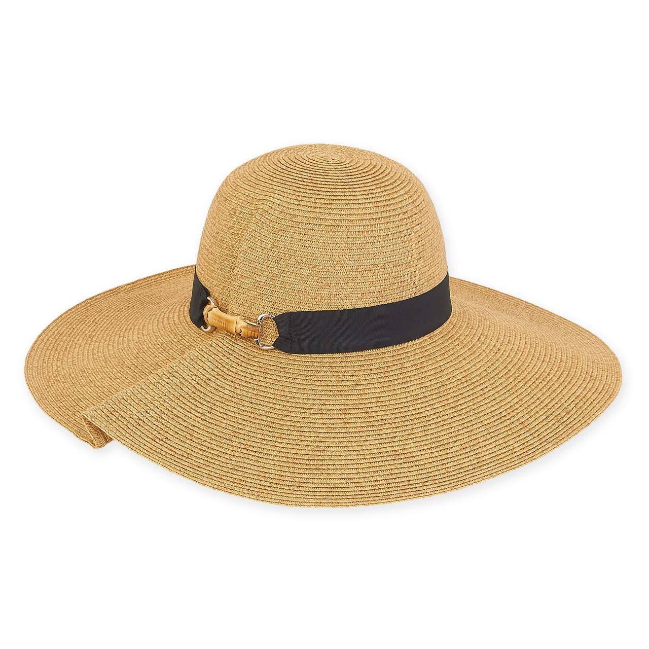 Sun 'N' Sand Joann Bamboo Clasp Pinched Floppy Hat 5" Brim