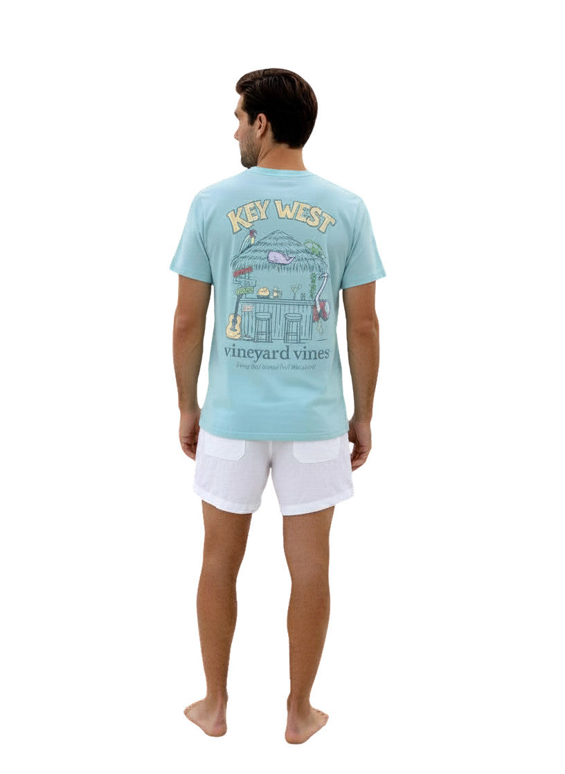 Vineyard Vines Bar Hut Key West SS Pocket Tee Mangrove Mint