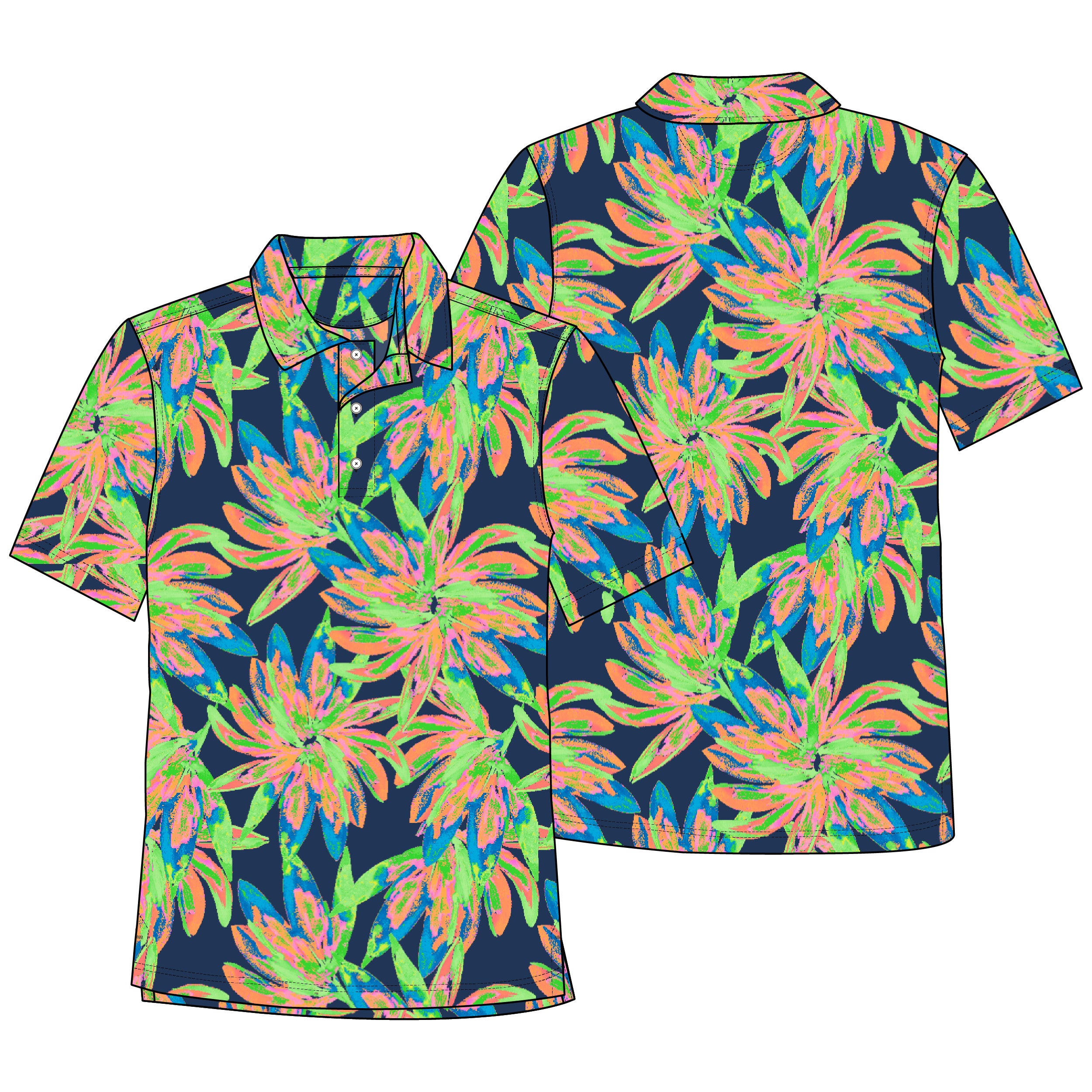 Chubbies The Ocean Flower Performance Polo 2.0
