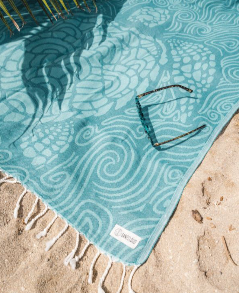 Sand Cloud Mint Swirl Turtle Beach Towel