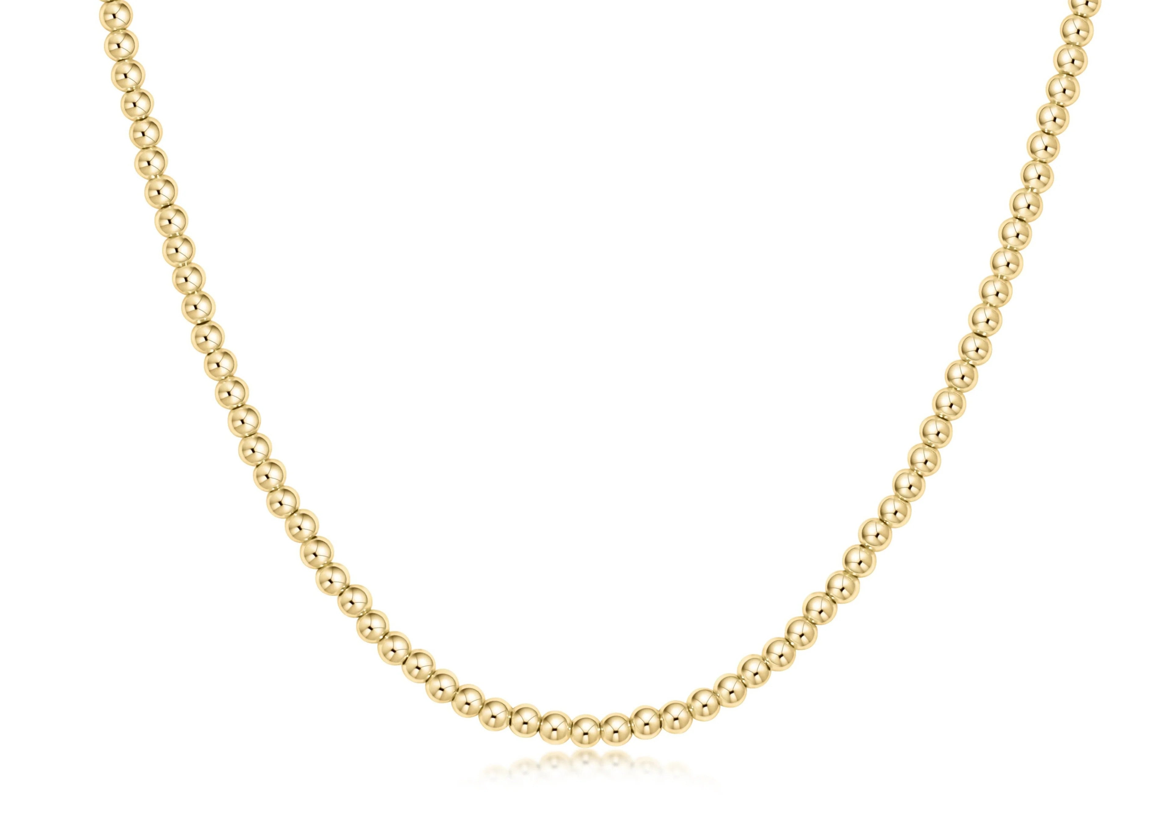 ENewton 15" Classic 3mm Bead Choker Necklace Gold