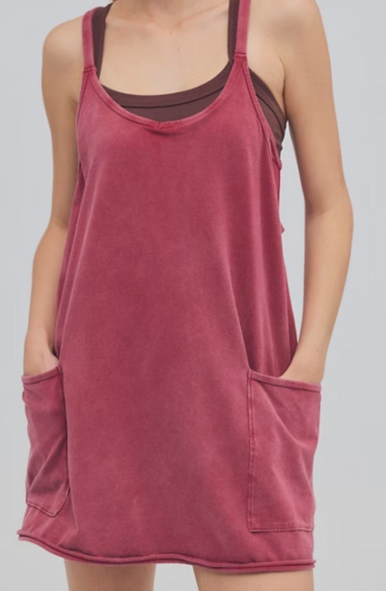 Free People Hot Shot Mini Dress Brick