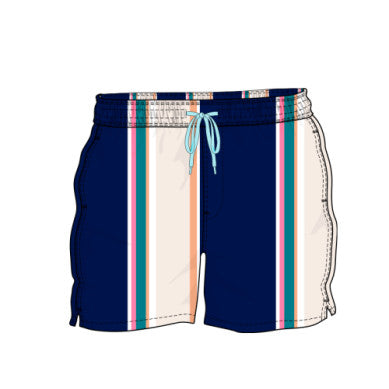 Vineyard Vines Etec 7 " Printed Chappy Trunks Beach Striped/ Nautical Navy