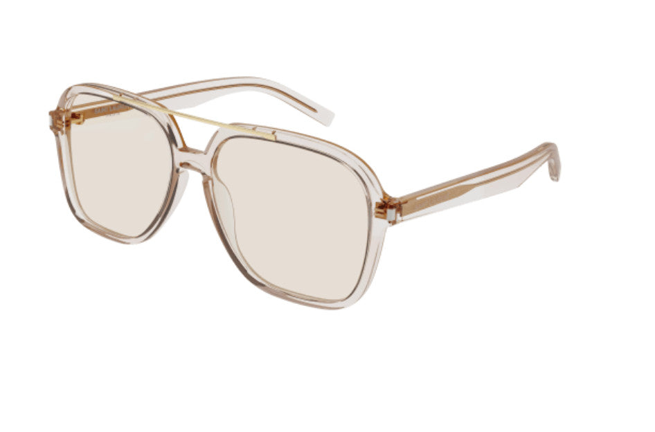 Saint Laurent Beige Frame w/ Yellow Lens Sunglasses