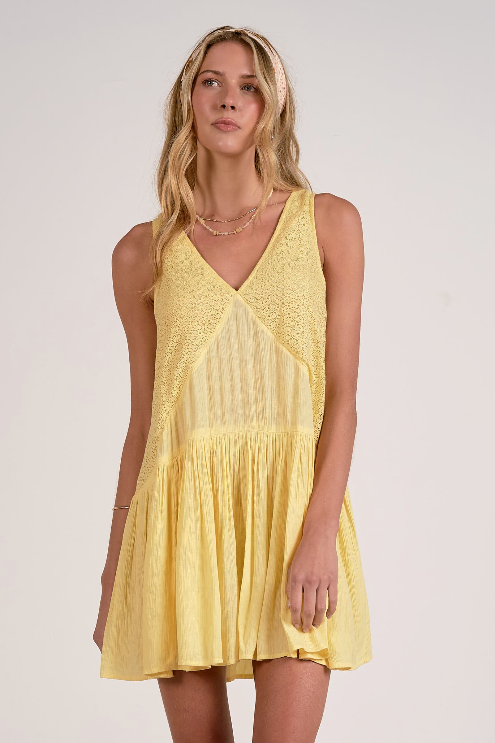 Elan Kentley Sleeveless Mini Dress Vanilla