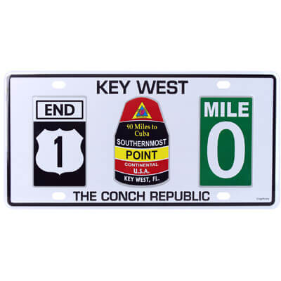 Key West Icons License Car Plate