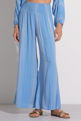 Elan Emma Pants Blue Lilac Stripe