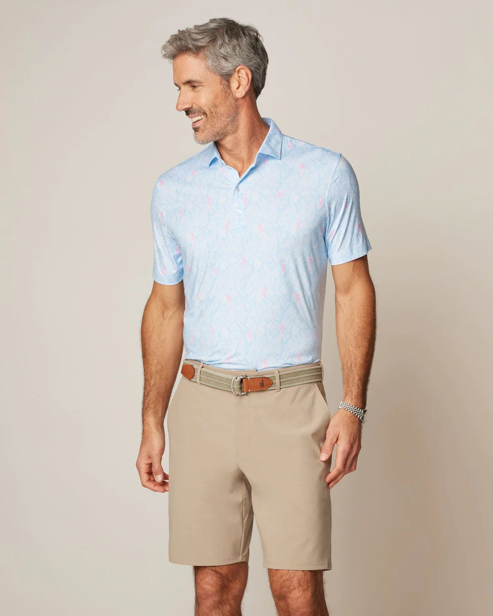 Johnnie-O Regis Printed Featherweight Performance Polo Maliblu