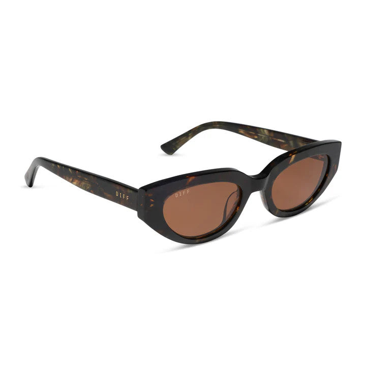 Diff Crystal Koa Tortoise Frame w/ Brown Lens Sunglasses