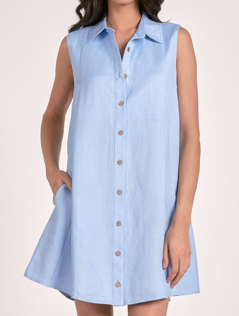 Elan Lucy Collared Sleeveless Dress