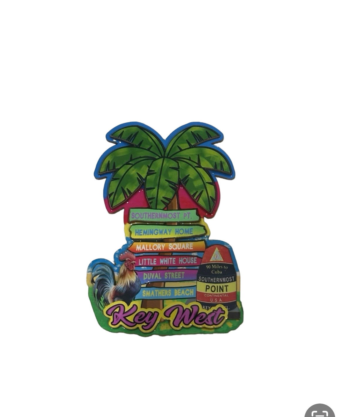 Key West Sight Seeing Sign & Icons Magnet