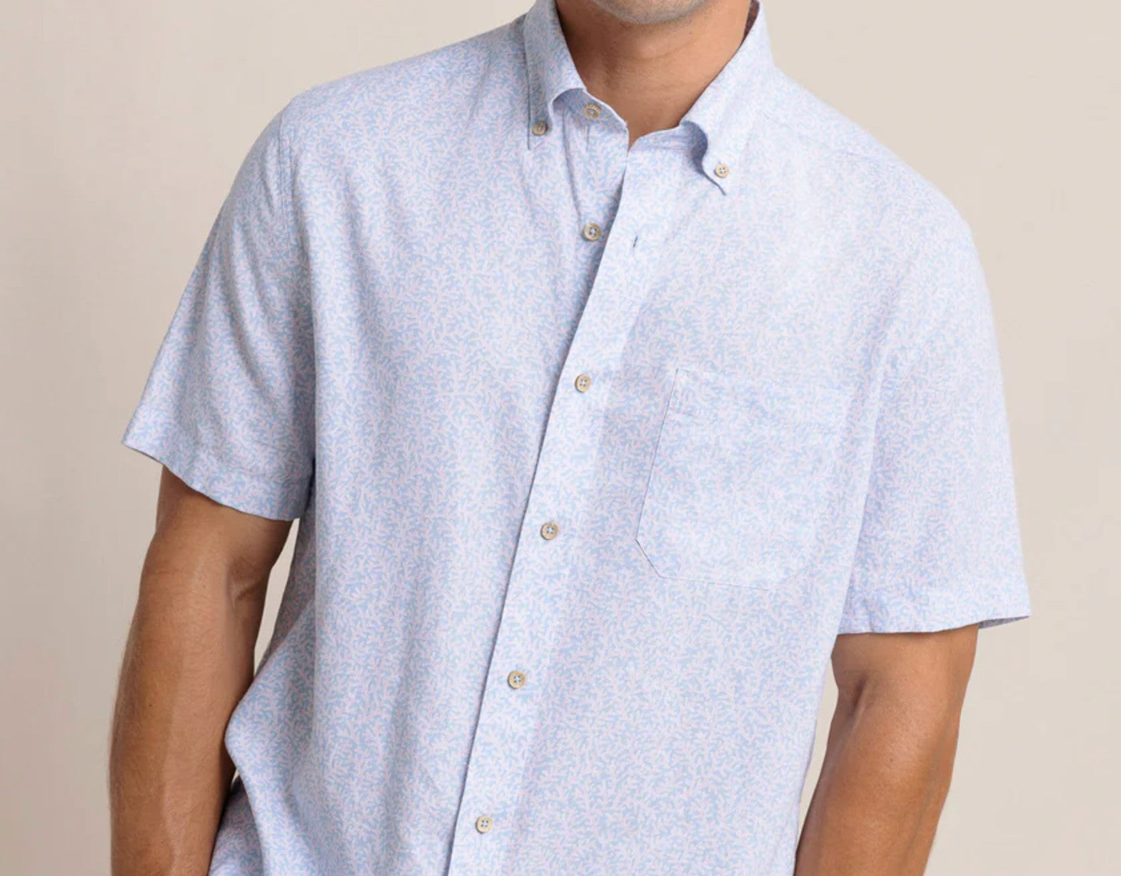 Southern Tide Coral Life Sportshirt SS