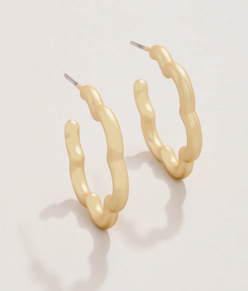 Spartina Bubbly Daisy Hoops Earrings Gold