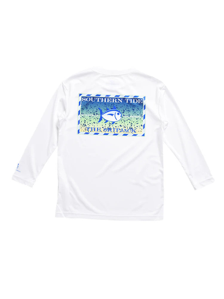 Southern Tide Original Skipjack Mahi Mahi Performance T-Shirt LS Classic White