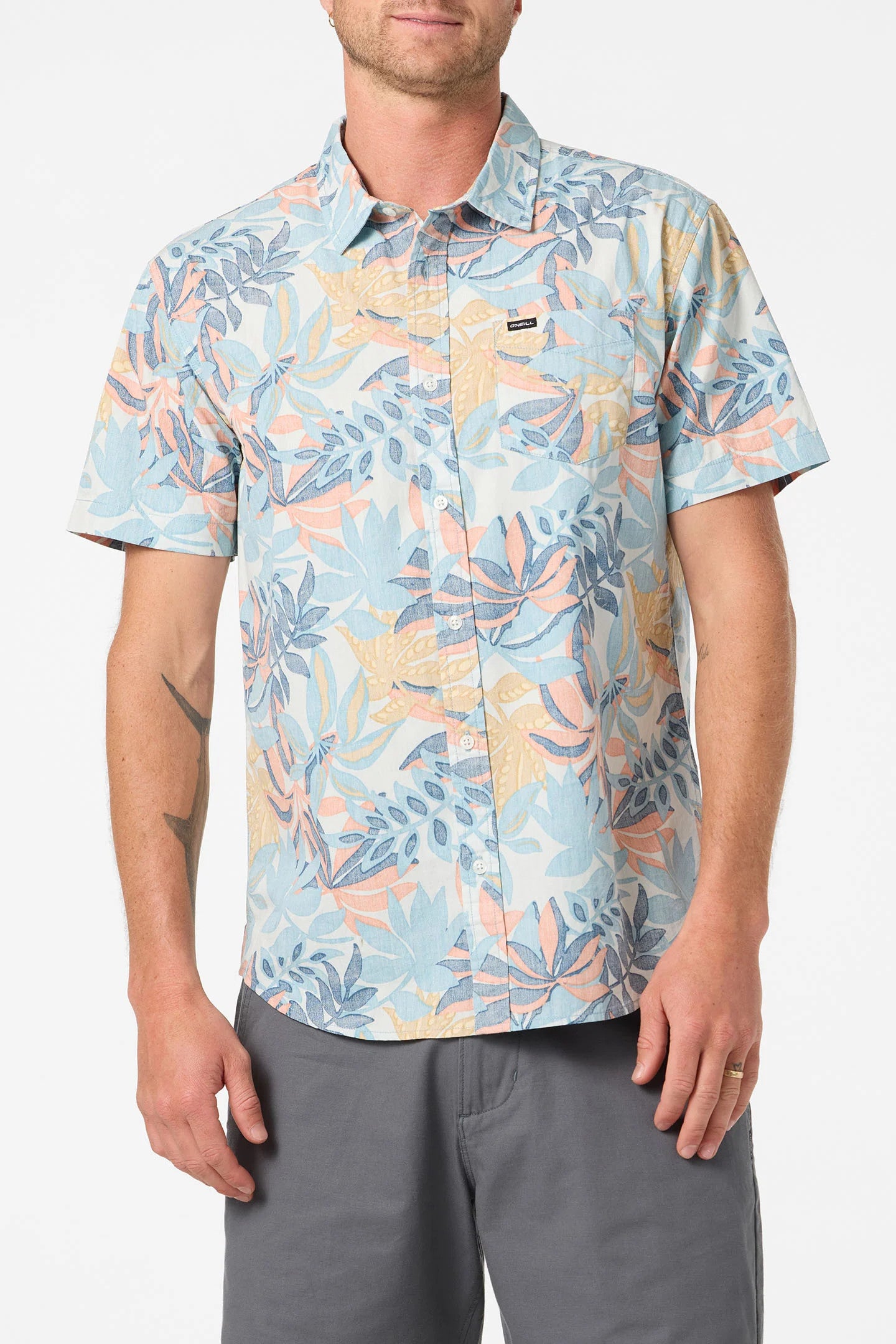 O'Neill Terrace Standard Woven Shirt SS Baby Blue