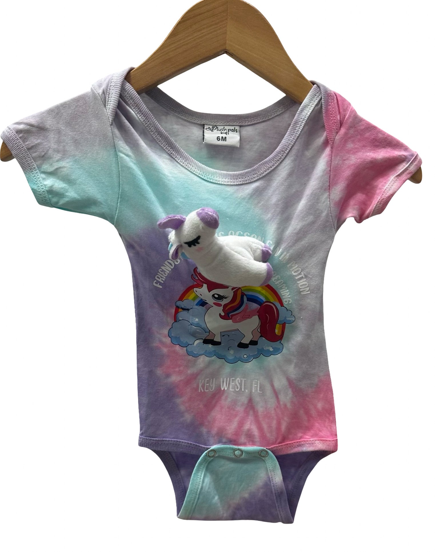 Plush Pals Kids Key West Unicorn Onesie Tye Die