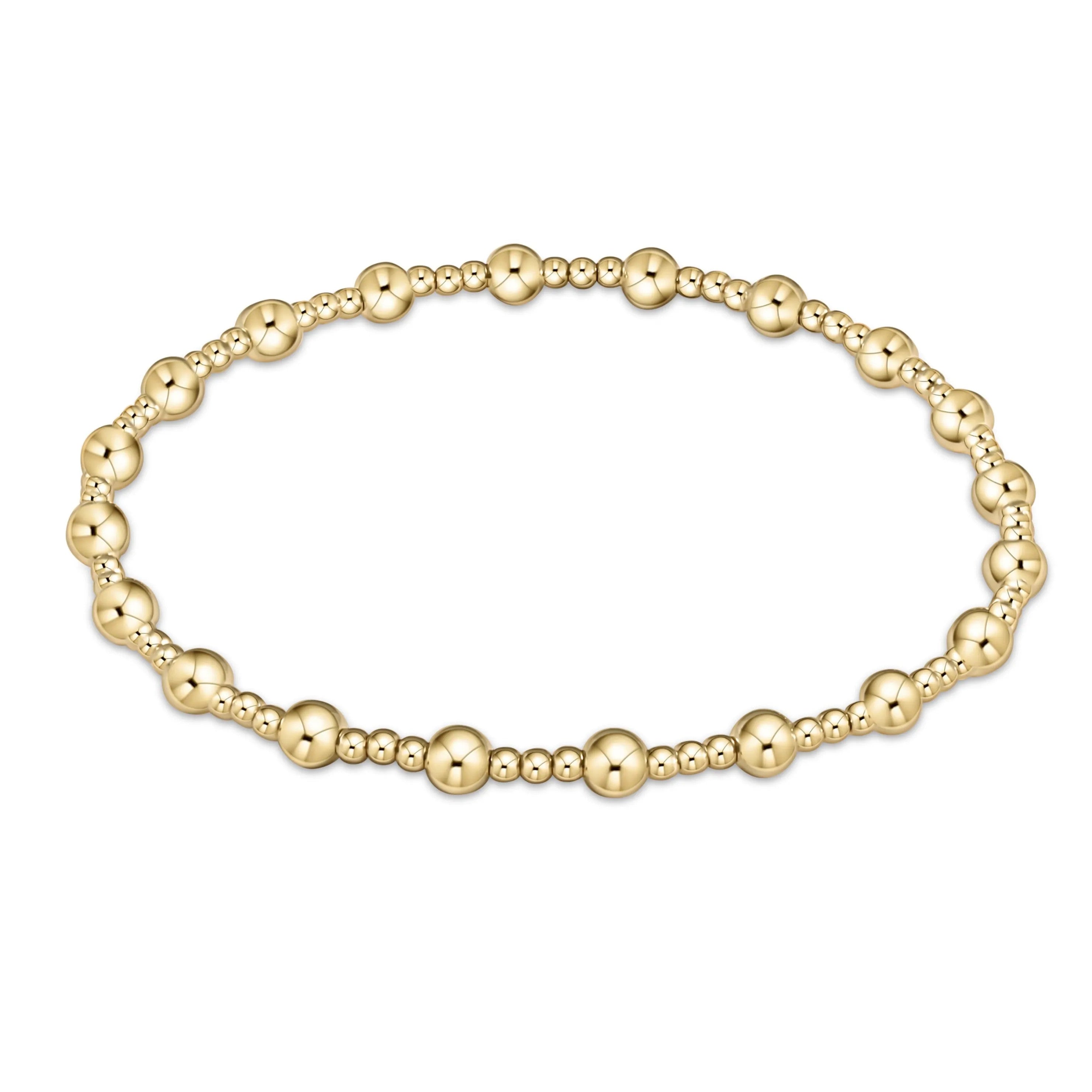 Egirl Classic Sincerity Pattern 4mm Bead Bracelet Gold