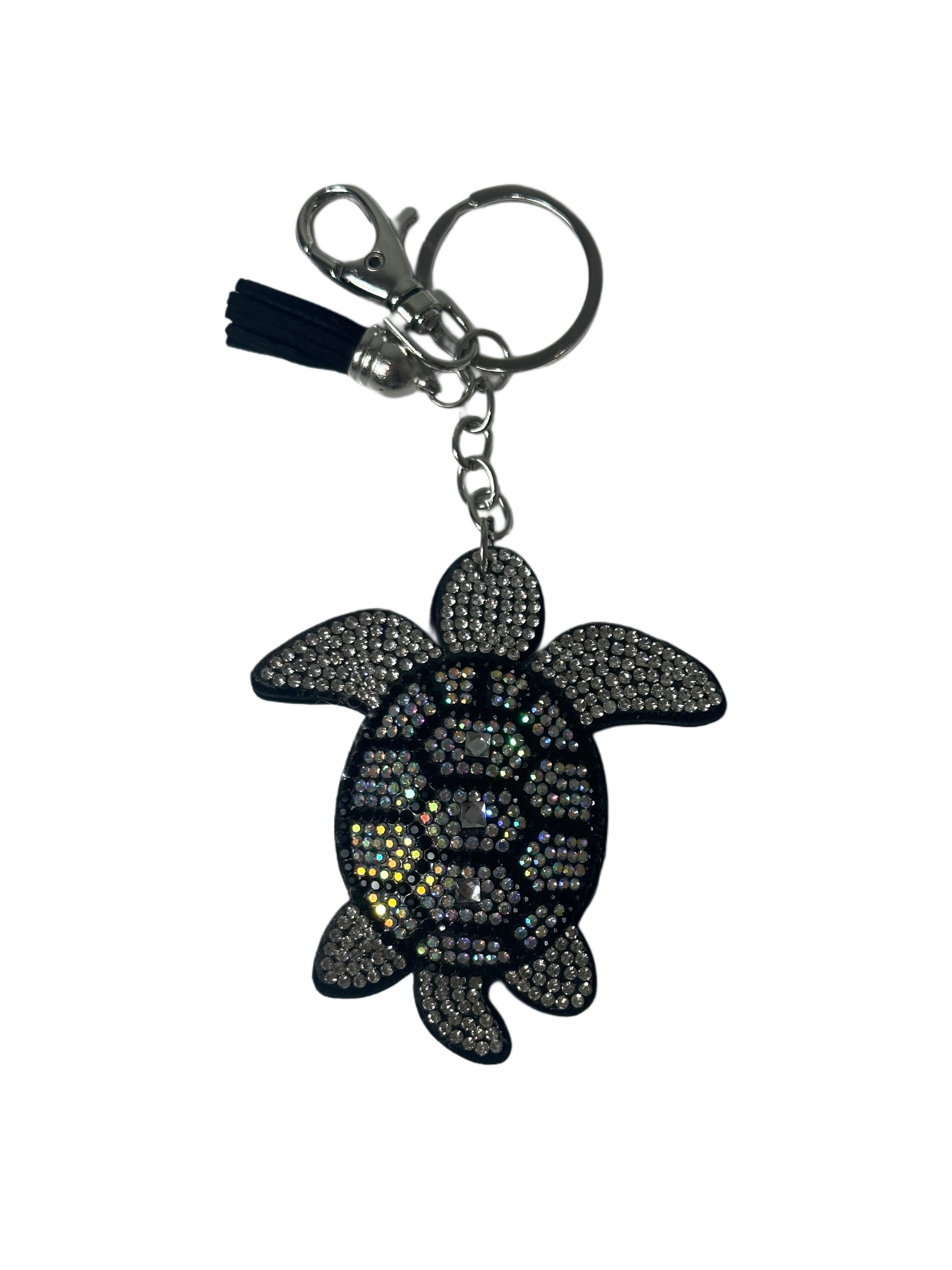 Turtle Dazzle Key West Bedazzled Keychain Black