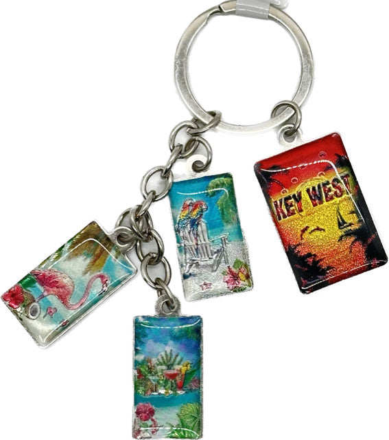 Jojo's Key West Icons Sunset Charmed Keychain