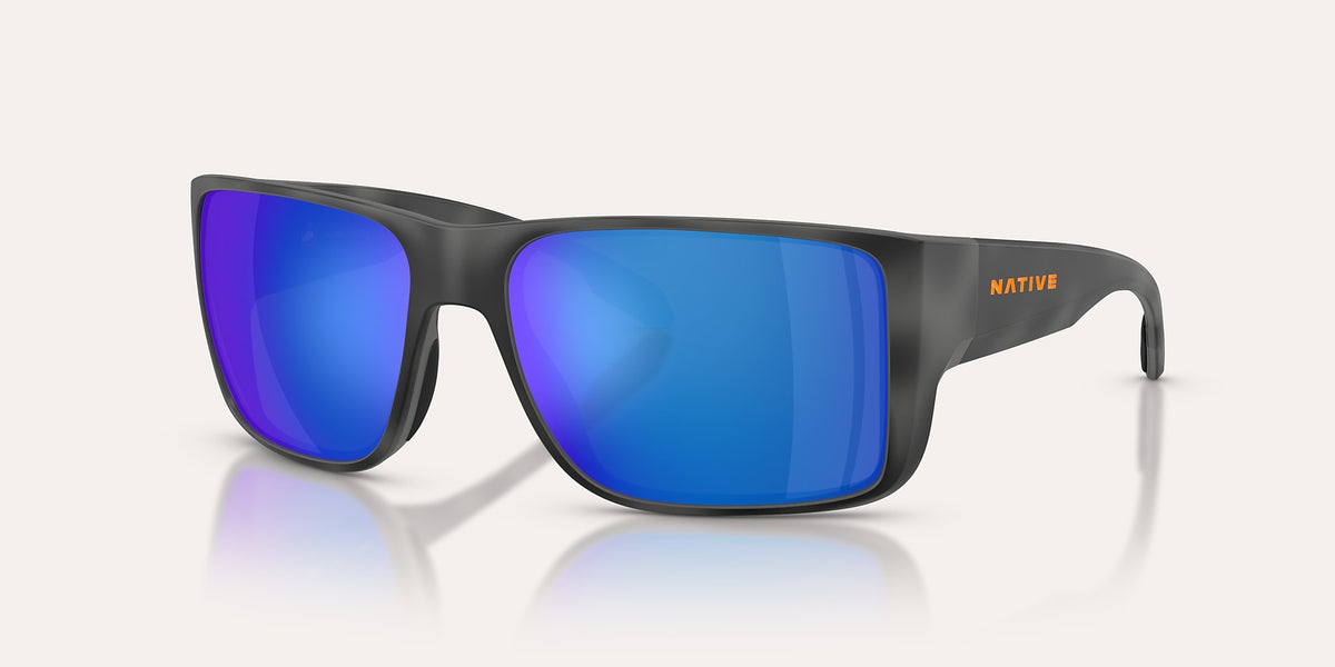 Native Eyewear Bandlands Obsidian Tortoise Frame w/ Blue Reflex Lens Sunglasses Polarized 904512 58