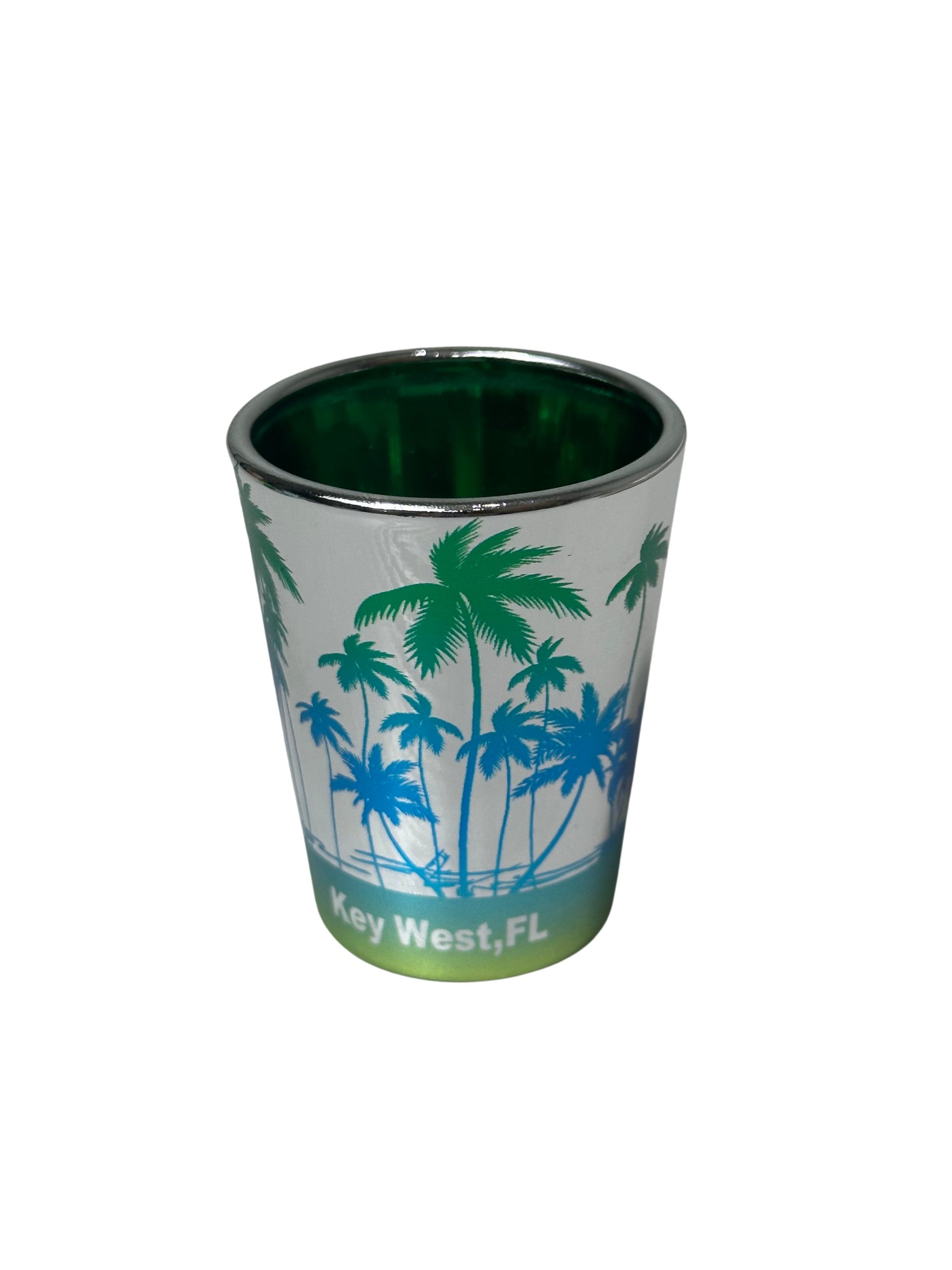 Palm Paradise Key West Shot Glass Green