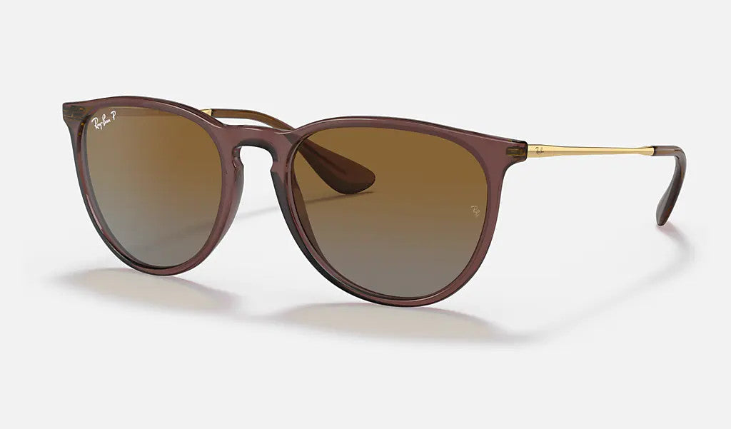 Ray Ban Erika Transparent Dark Brown Frame w/ Brown Gradient Lens Sunglasses Polarized