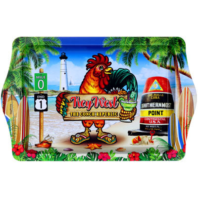 Key West Rooster 10"x6" Tin Tray
