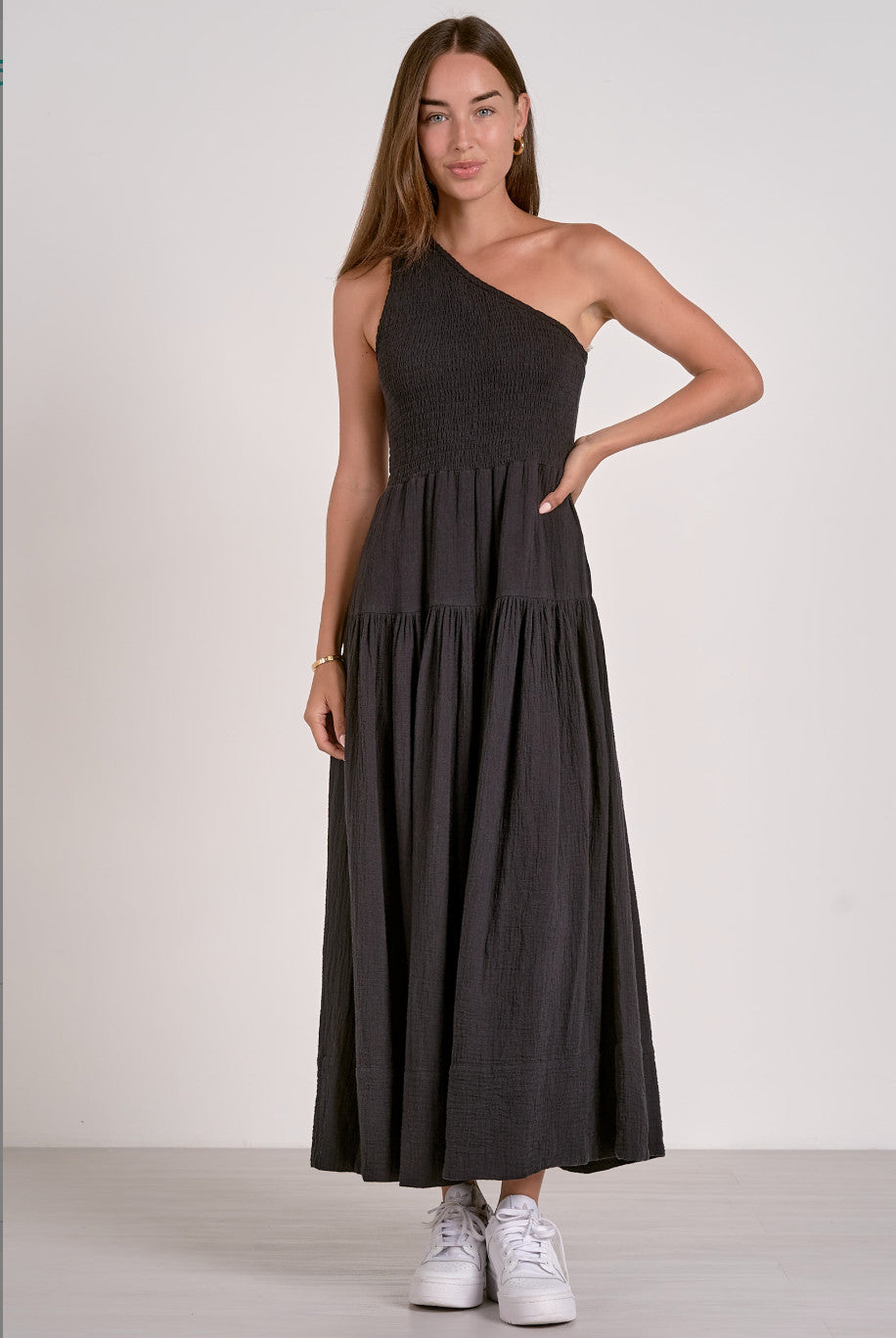 Elan Anika One Shoulder Maxi Dress