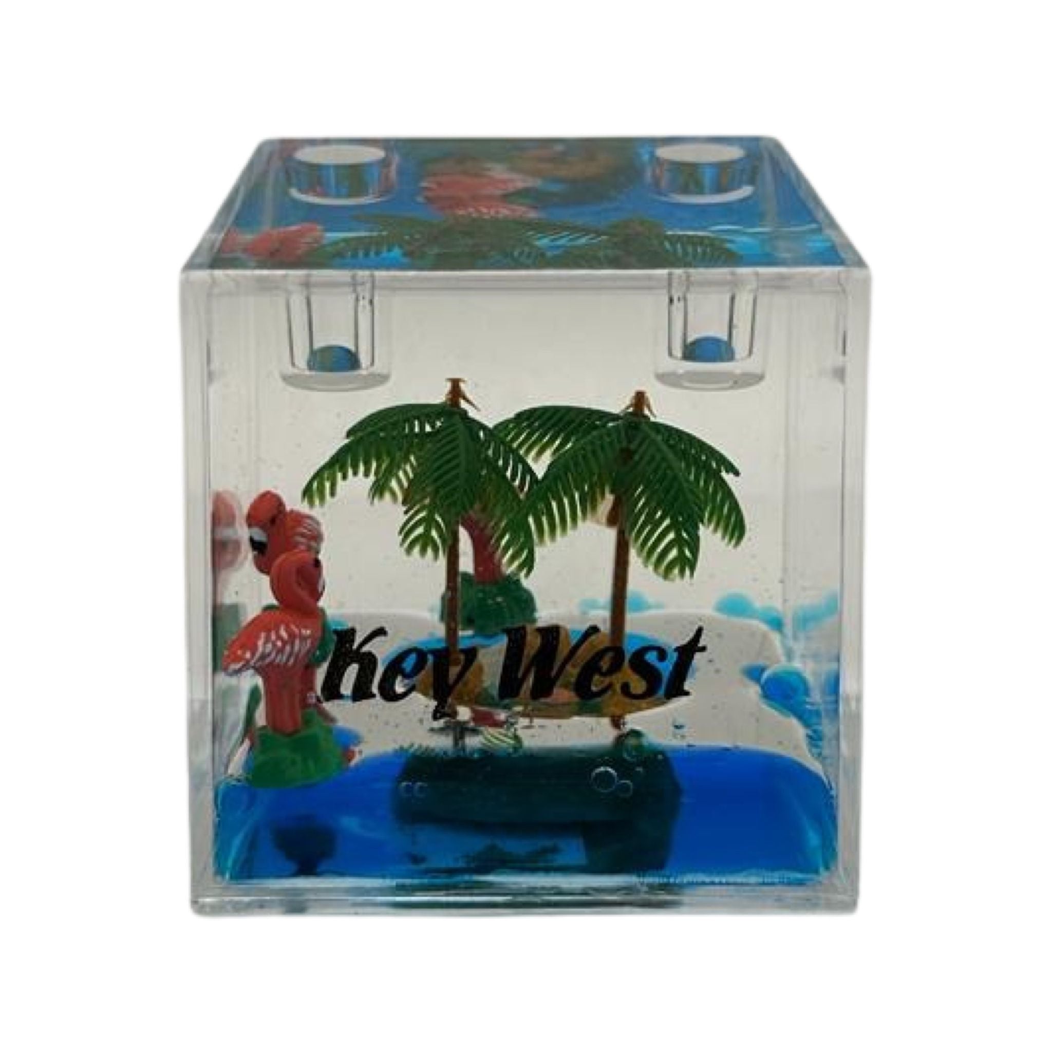 Flamingo Palms Square Paperweight
