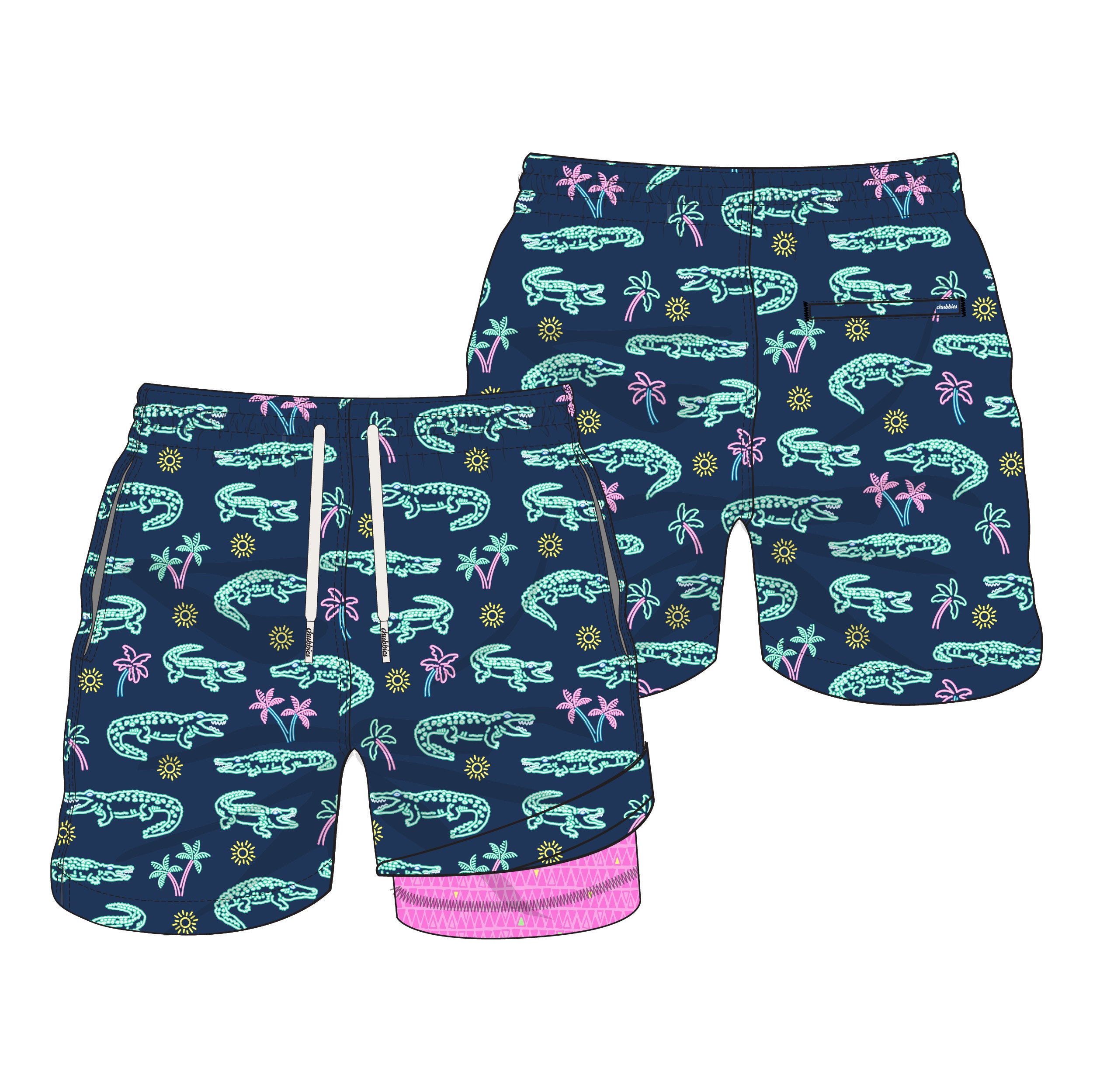 Chubbies The Neon Glades 5.5" Classic Lined Swim Trunks
