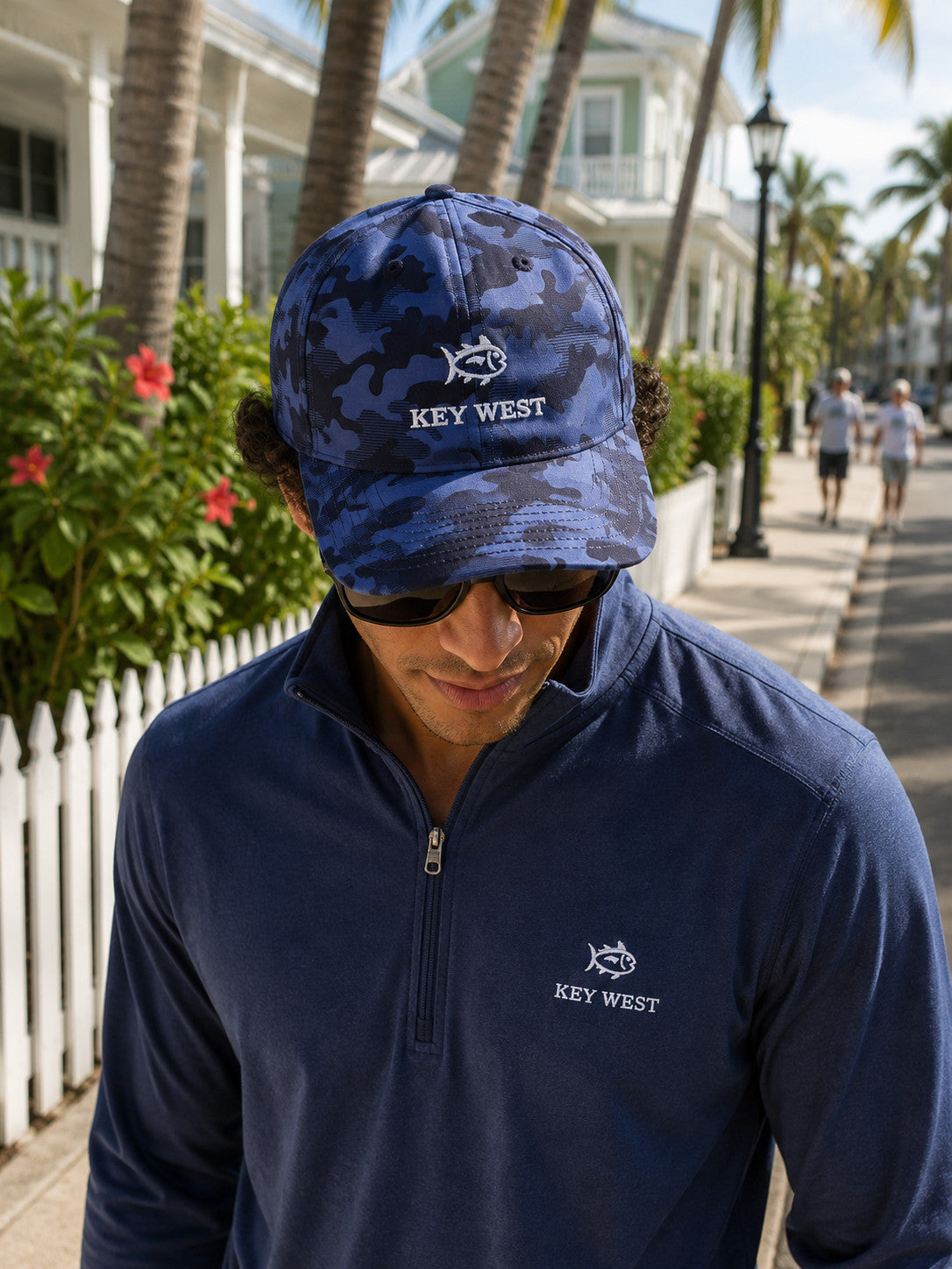 Southern Tide Camo Key West White Embroidered Hat True Navy