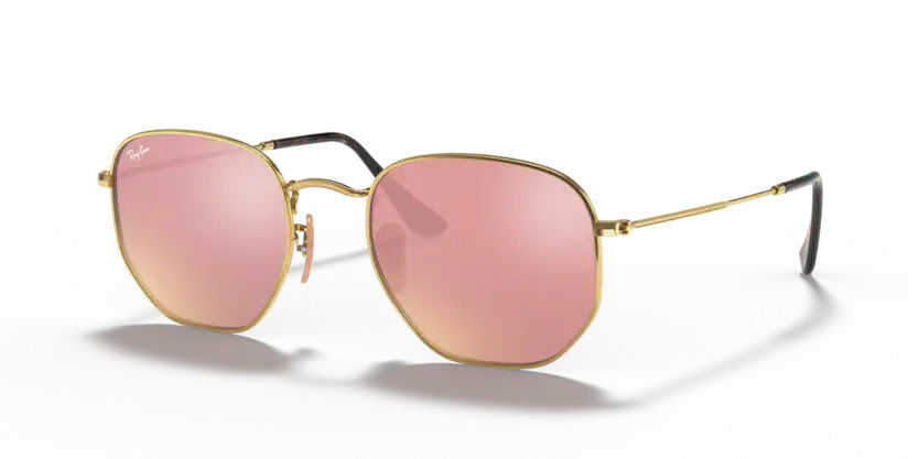 Ray Ban Hexagonal Arista Frame w/ Copper Flash Lens Sunglasses
