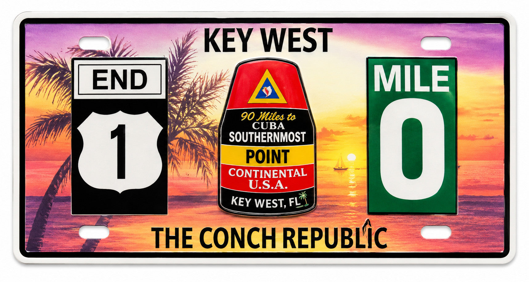 Key West Conch Republic License Plate Magnet