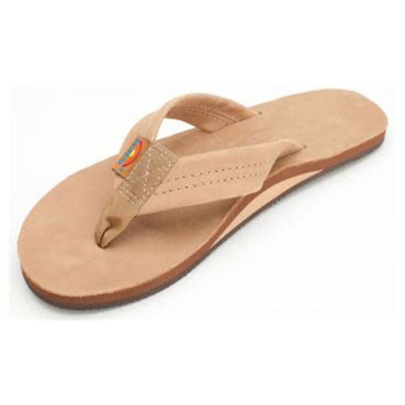 Rainbow Sandals Womens Wide Strap Single Layer Premier Leather w/ Arch Support Sierra Brown