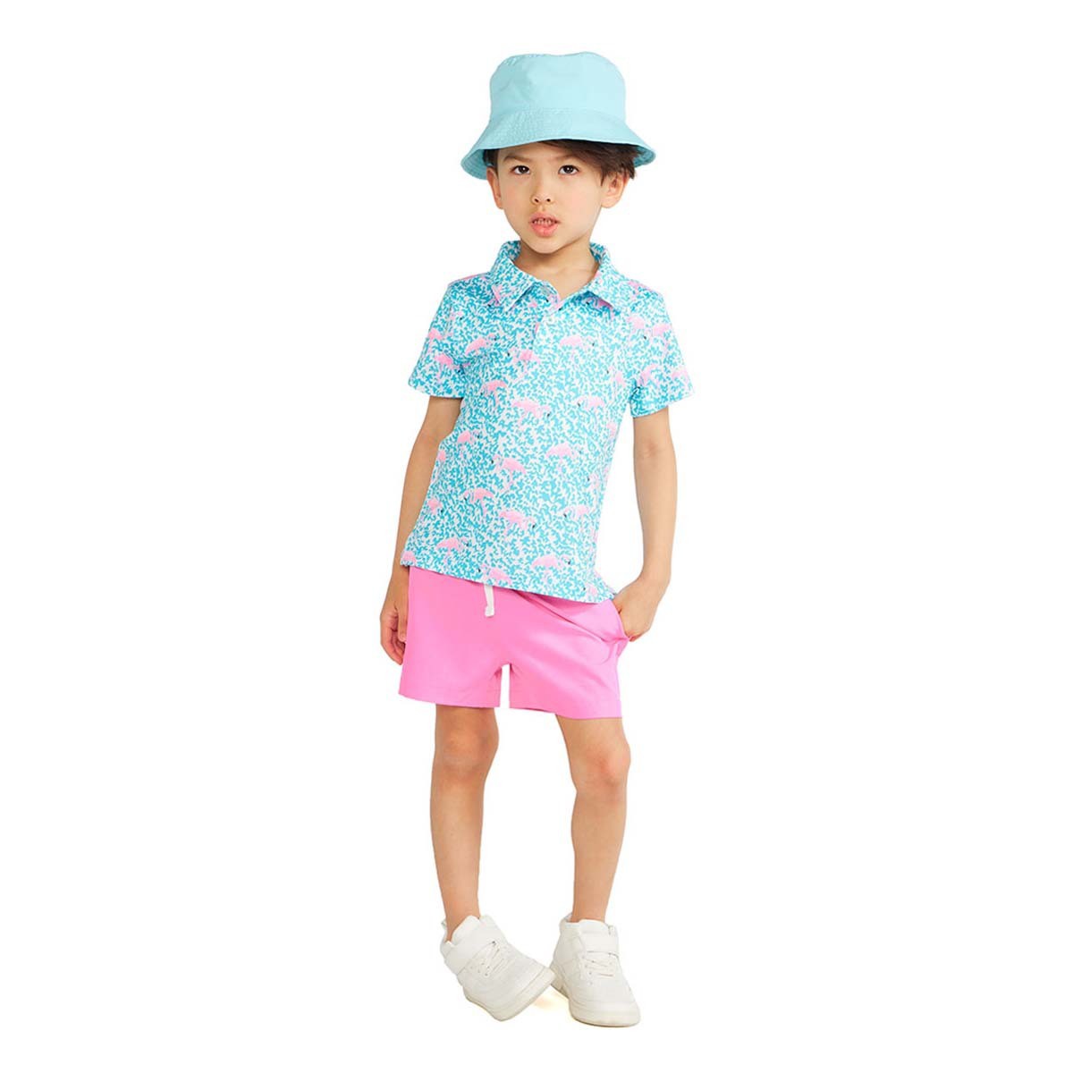 Chubbies Kids The Domingos for Flamingos Performance Polo