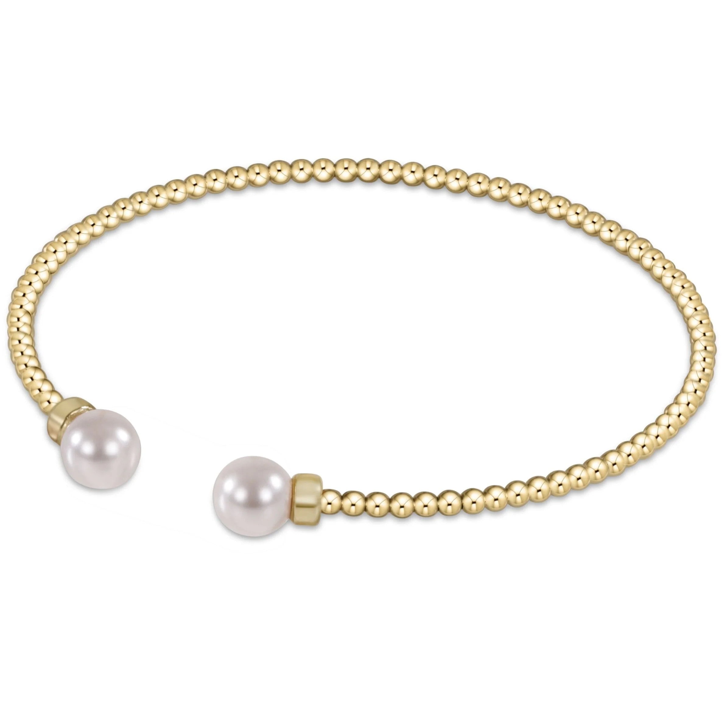 ENewton Classic Gold 2mm Bead Cuff Bracelet Pearl