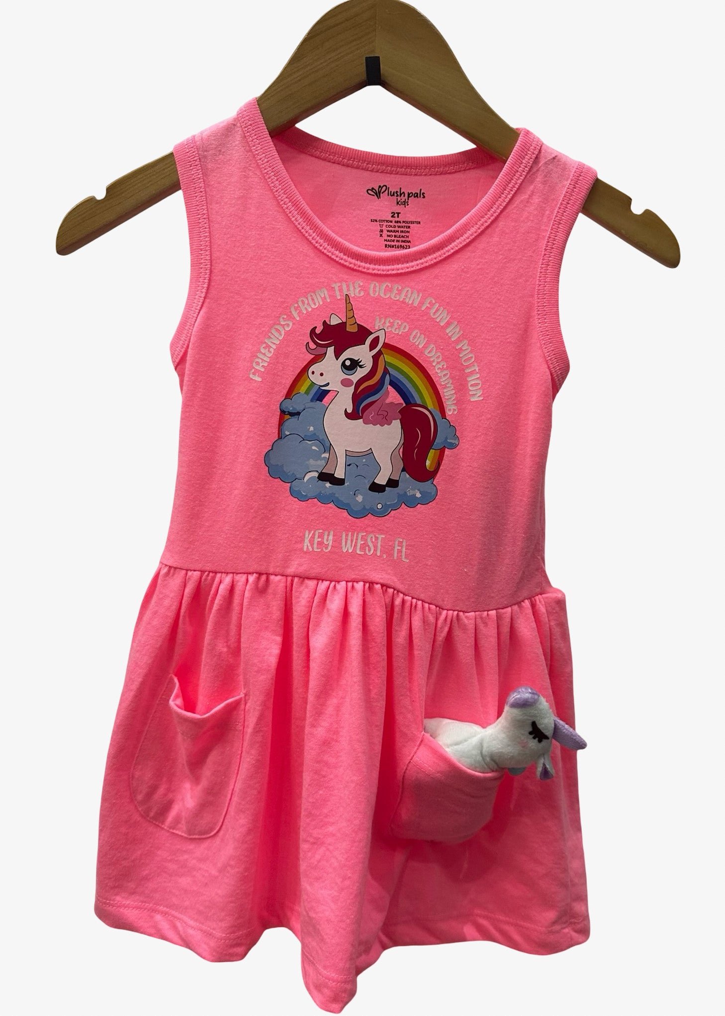Plush Pals Kids Key West Unicorn Dress Pink