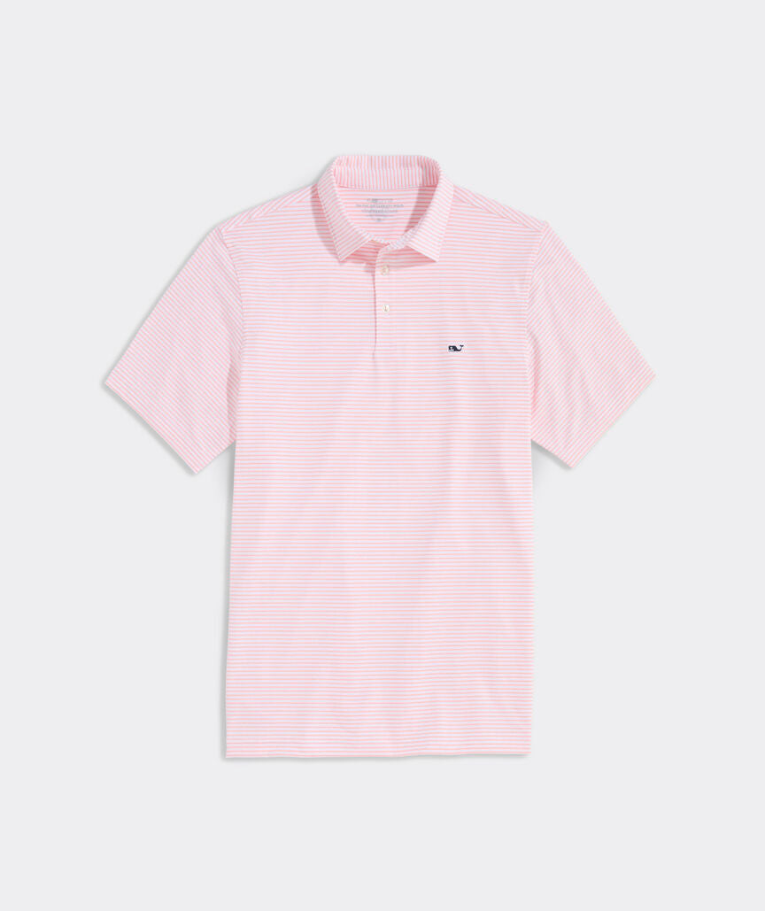 Vineyard Vines Brandley Striped Sankaty Polo White/ Peaches N Cream