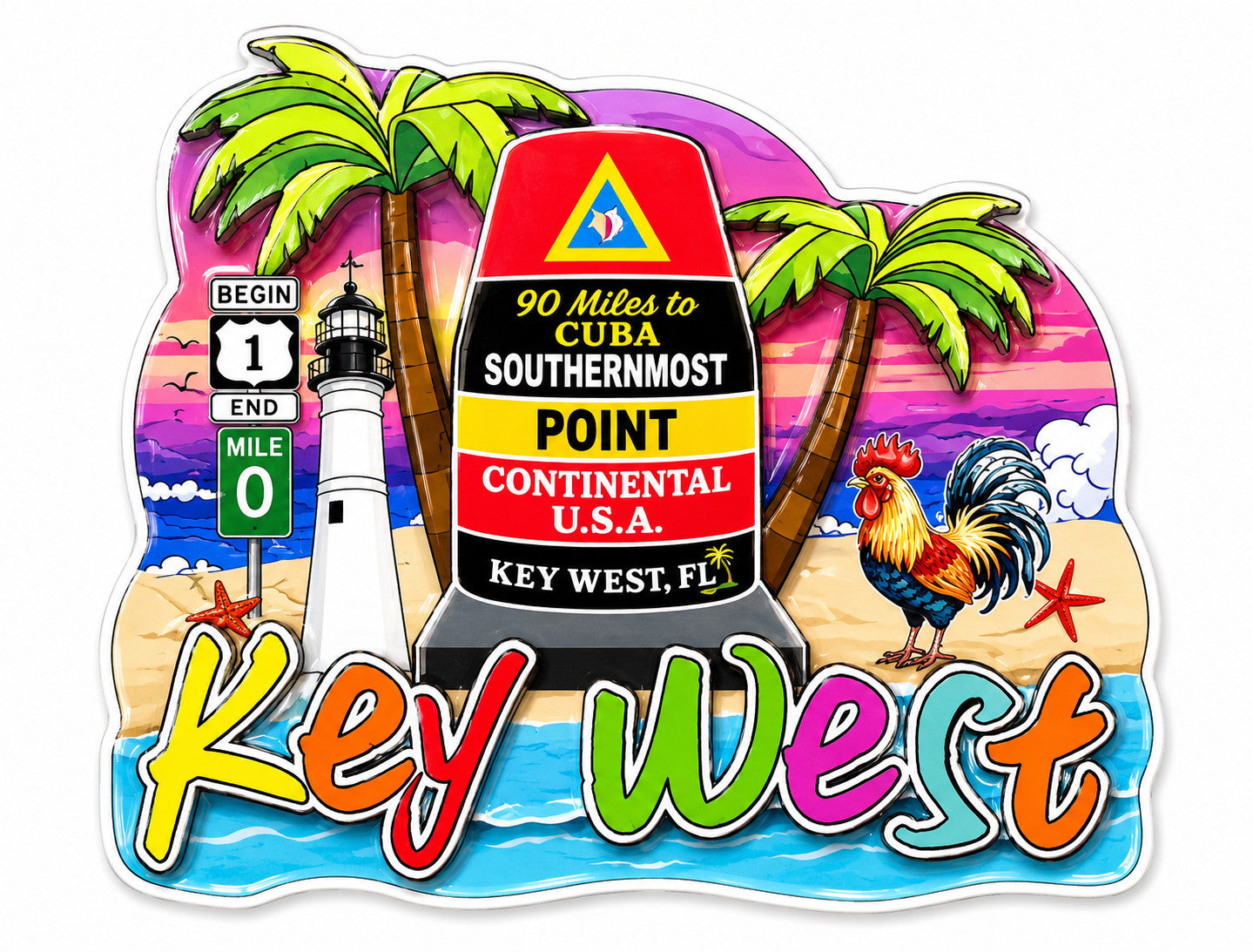 Key West Southernmost Point Sunset Magnet