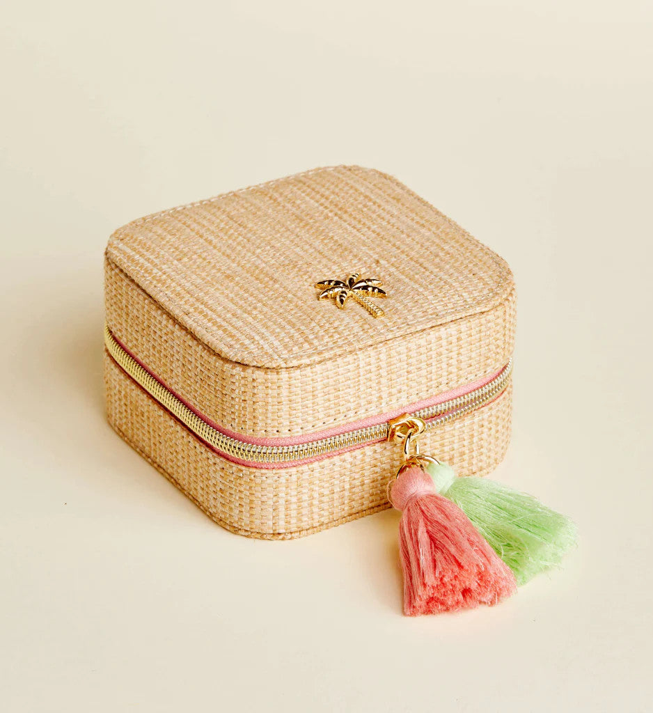 Spartina Boho Jewelry Mirror Travel Case Palm Tree