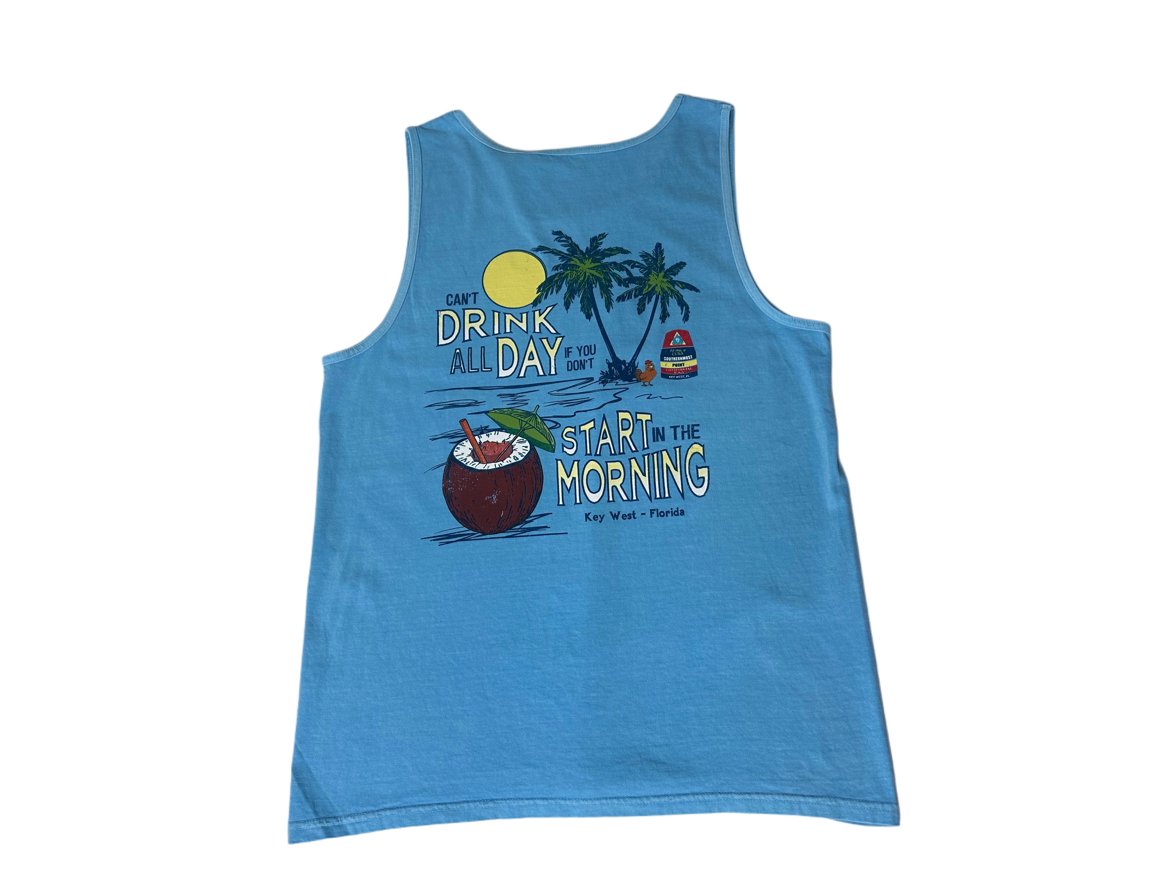Shaddow and Fish Guide Me Chicken Buoy Beach Scene Tank Top — exclusive whimsical graphic tank at Shaddow & Fish Key West
