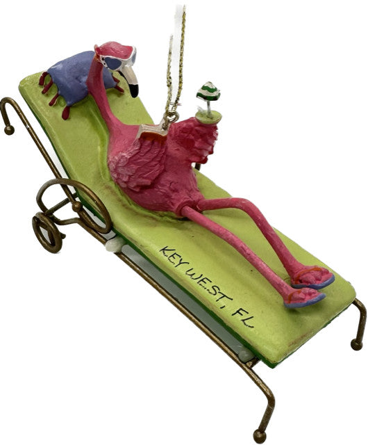 Cape Shore Key West Flamingo Lounge Resin Ornament