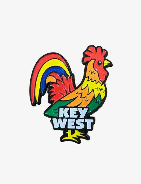 Colorful Key West Rooster Metal Magnet