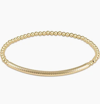 Enewton Classic 3mm Bliss Bar Textured Bead Bracelet Gold