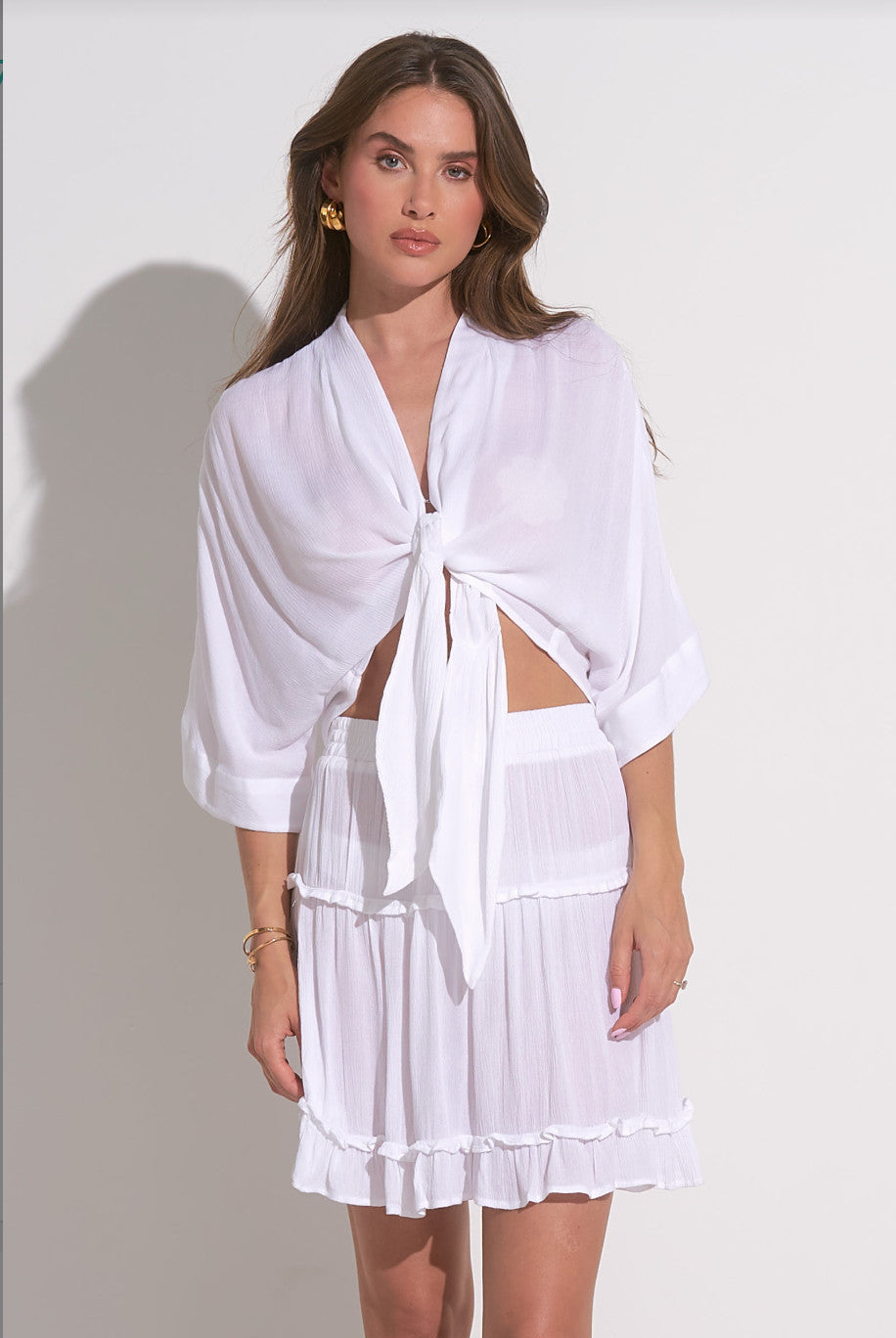 Elan Gigi Front Tie LS Top